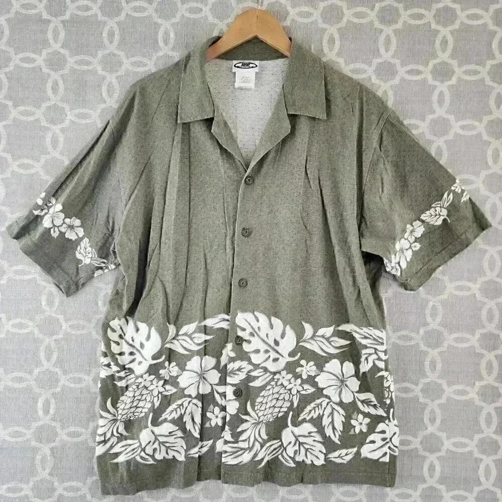 Vintage WD Sportswear Hawaiian  Floral Button Up Short sleeve Men's Shirt L